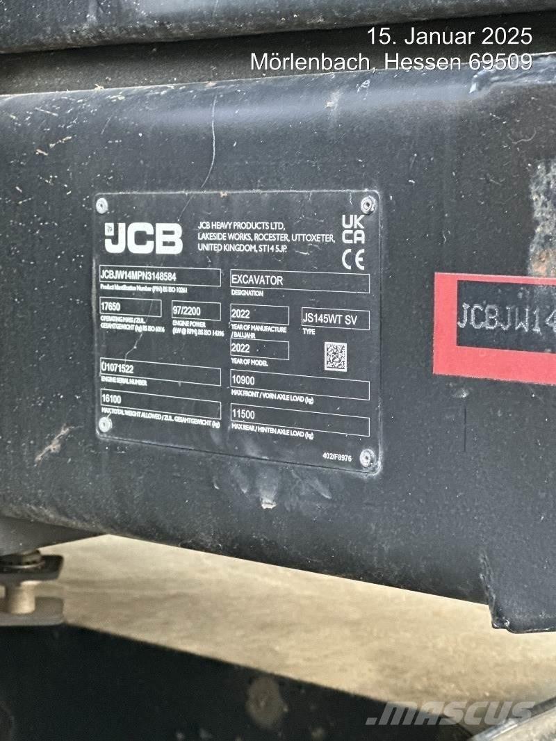 JCB JS145W PLUS Колісні екскаватори