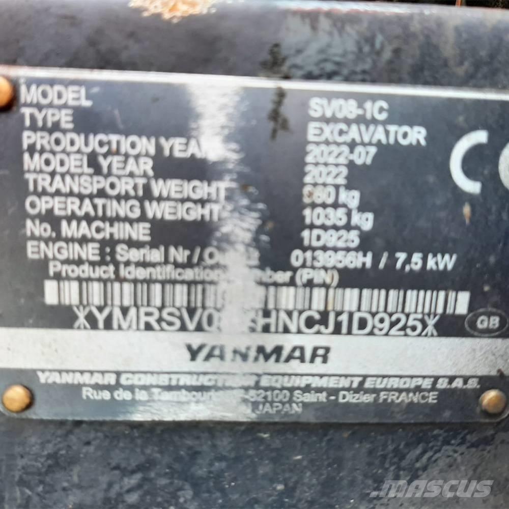 Yanmar SV 08 Міні-екскаватори < 7т