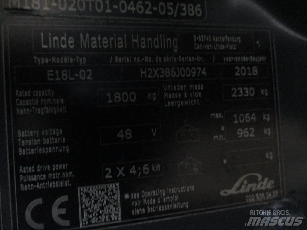 Linde E18L Електронавантажувачі