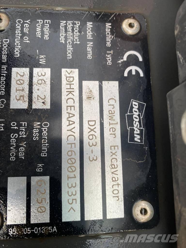 Doosan DX 63-3 Міні-екскаватори < 7т