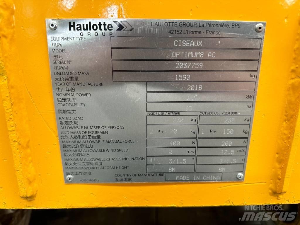 Haulotte OPTIMUM 8 Підйомники-ножиці