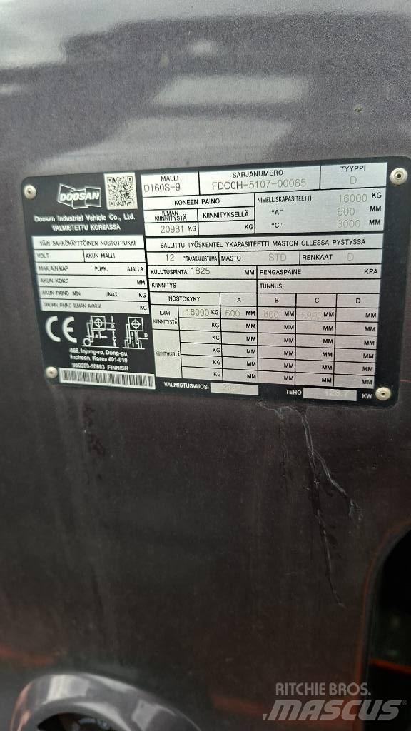 Doosan D160S-9 Дизельні навантажувачі
