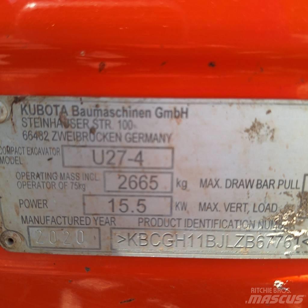Kubota U 27-4 Міні-екскаватори < 7т