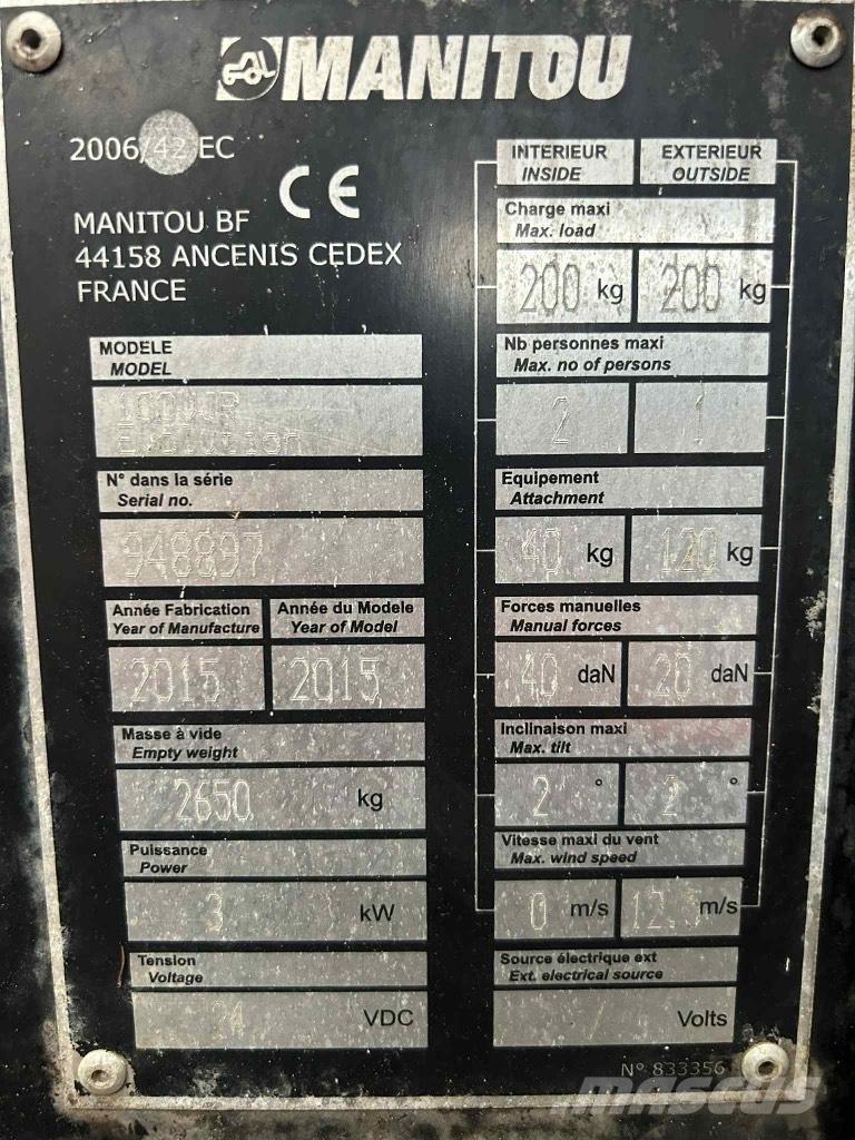 Manitou 100 VJR Вертикальні щоглові підйомники