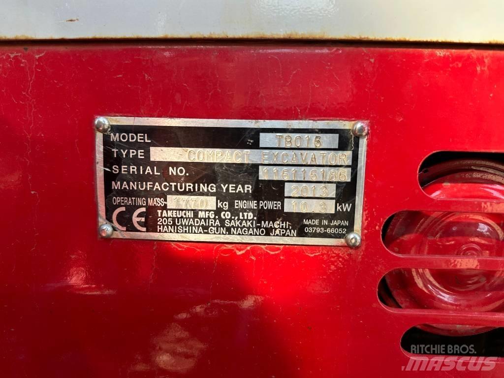 Takeuchi TB 016 Міні-екскаватори < 7т