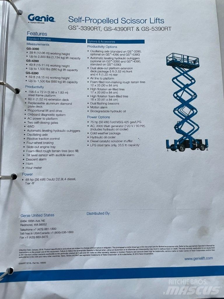 Genie GS 5390 RT Підйомники-ножиці