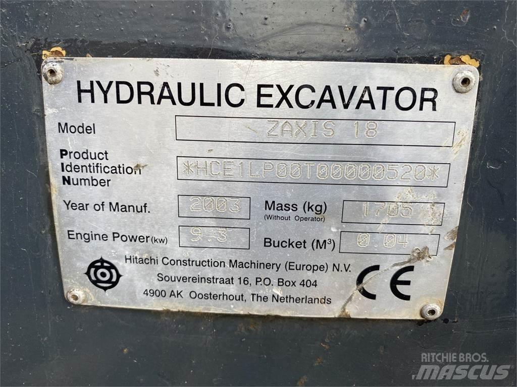 Hitachi ZX18 Колісні екскаватори