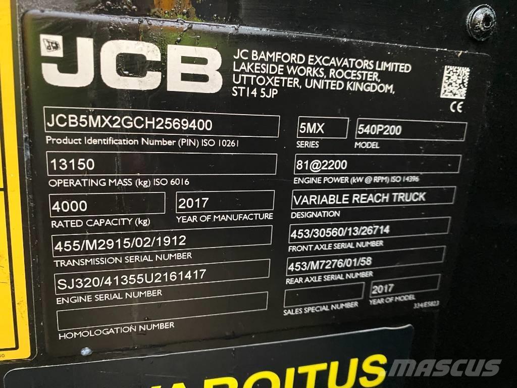 JCB 540P200 S 4WS Телескопічні навантажувачі