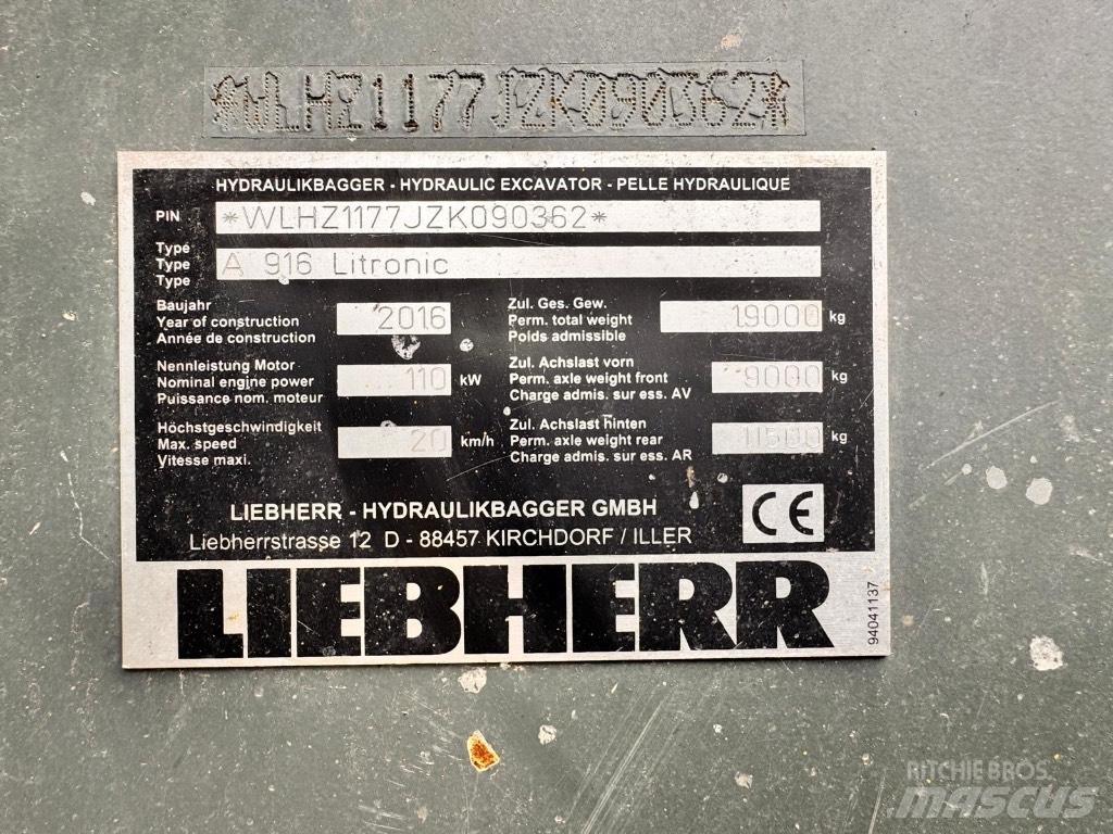 Liebherr A 916 Колісні екскаватори