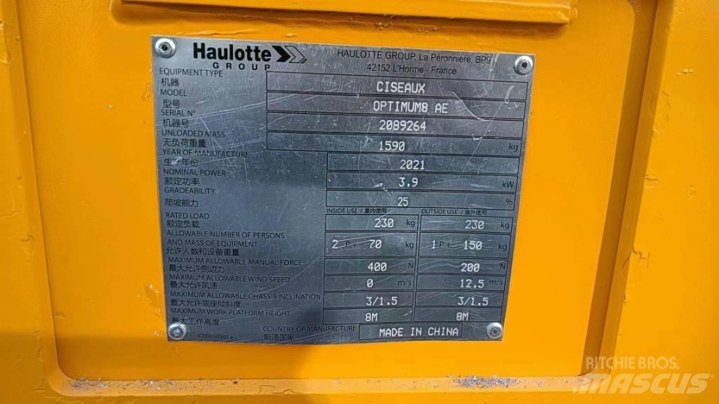 Haulotte OPTIMUM 8 Підйомники-ножиці