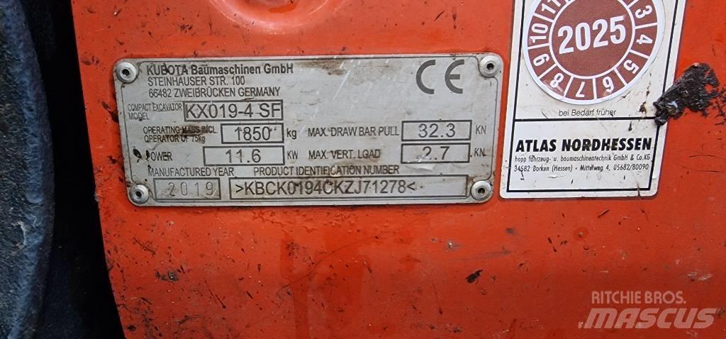 Kubota KX 019-4 Міні-екскаватори < 7т