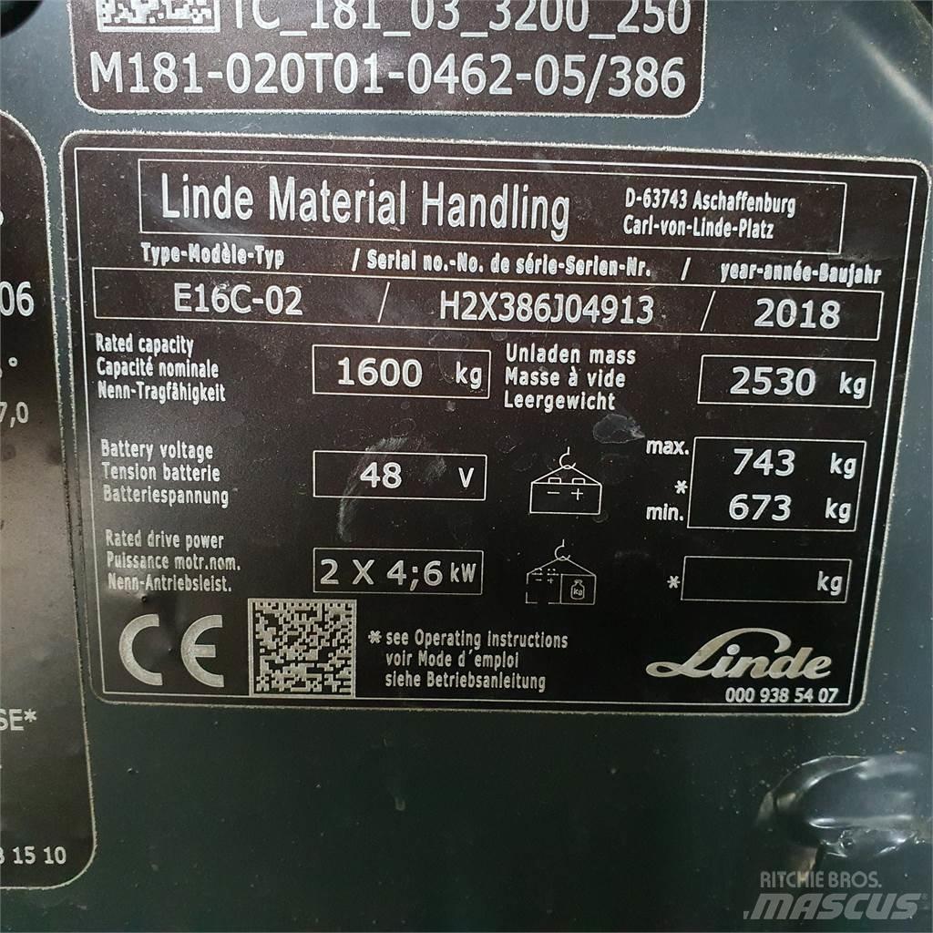 Linde E16C Електронавантажувачі