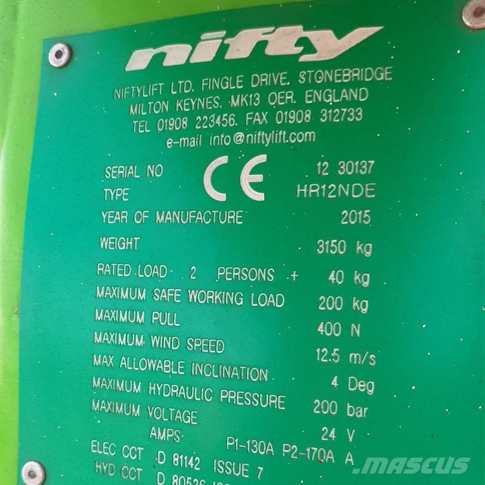 Niftylift HR 12 Колінчаті підйомники