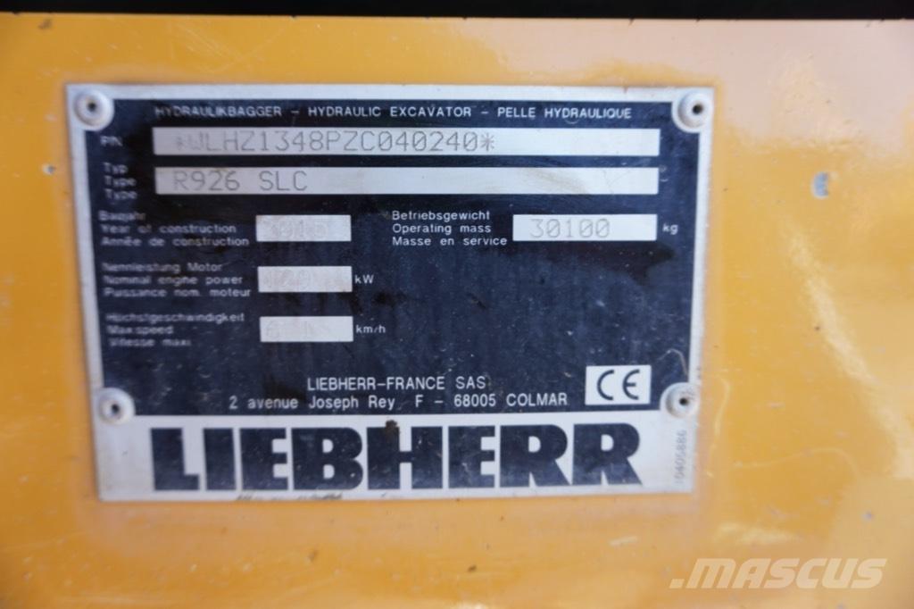 Liebherr R 926 SLC Гусеничні екскаватори