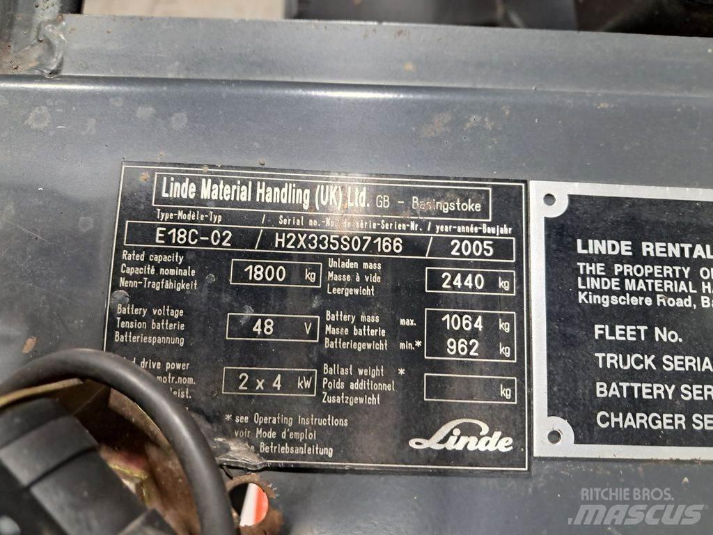 Linde E18C-02 Електронавантажувачі