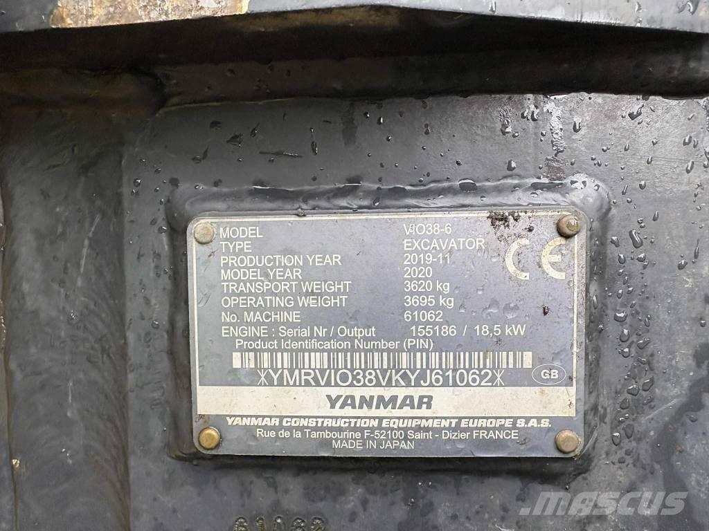 Yanmar Vio 38 Міні-екскаватори < 7т