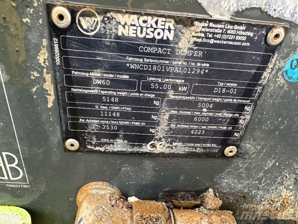 Wacker Neuson Dw60 Міні самоскиди