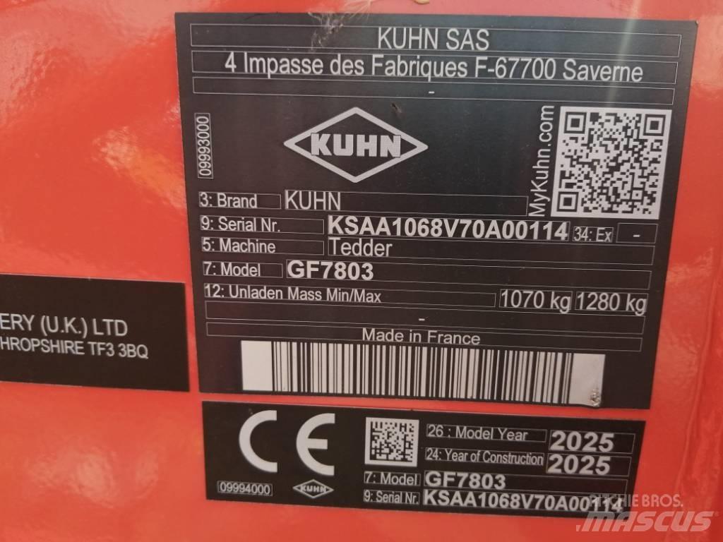 Kuhn GF7803 Граблі і сінозворушувачі