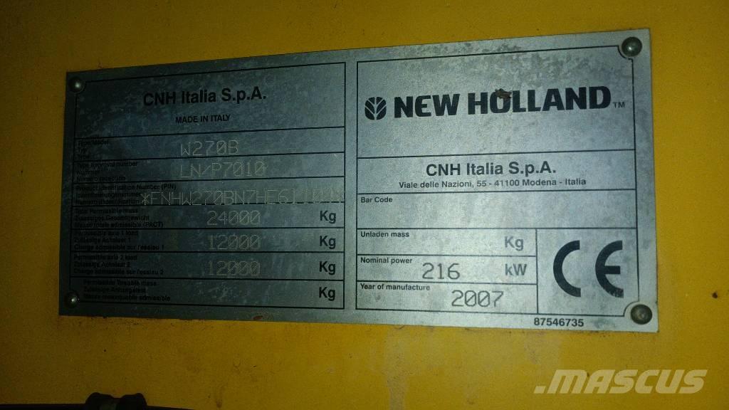 New Holland W 270 B Фронтальні навантажувачі