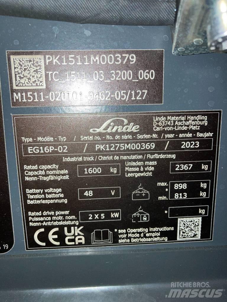 Linde EG16P/1275-02 Електронавантажувачі