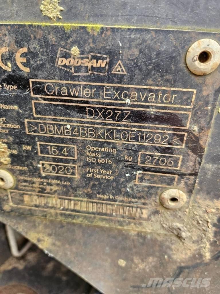 Doosan DX 27 Z Міні-екскаватори < 7т