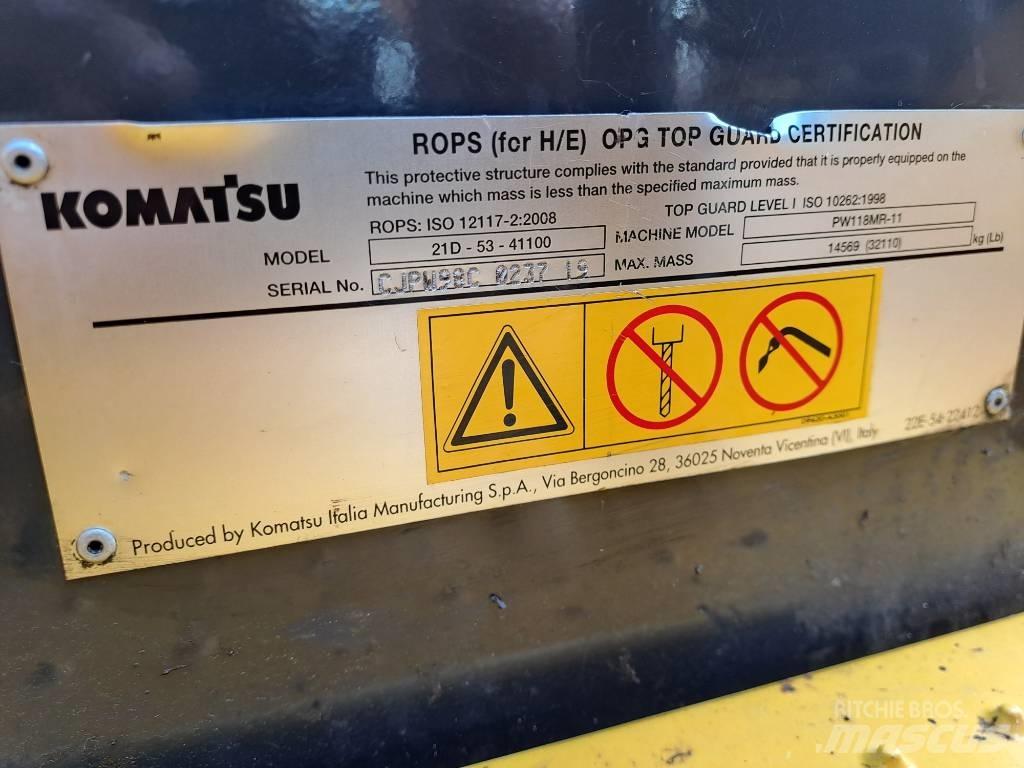 Komatsu PW118MR-11 Колісні екскаватори