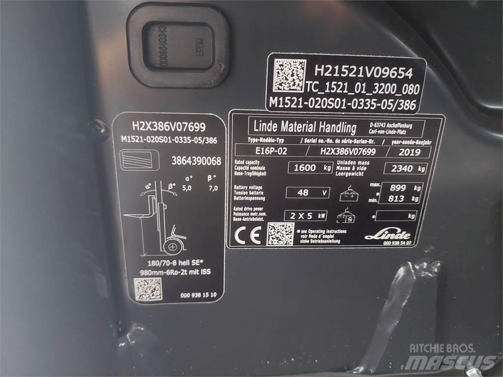Linde E16P 02 Електронавантажувачі