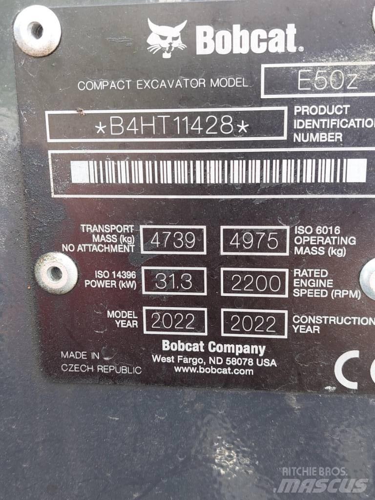 Bobcat E50z Міні-екскаватори < 7т