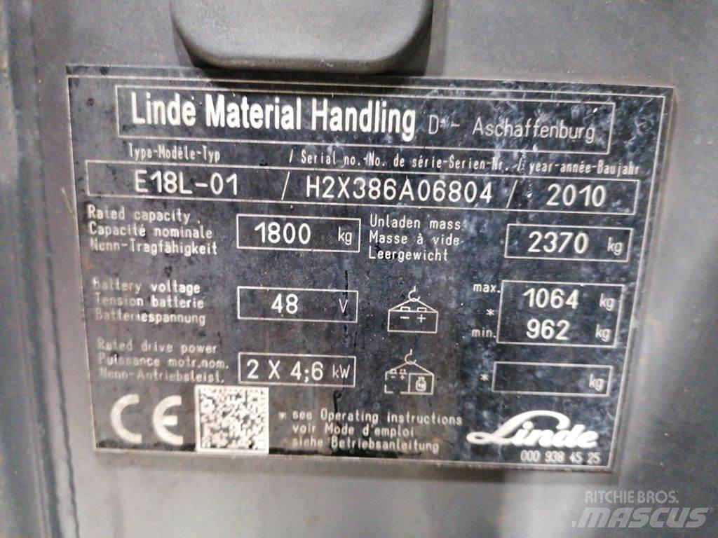 Linde E18L-01 Електронавантажувачі