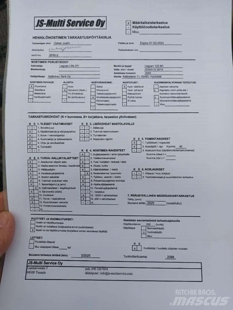 Leguan 125 Компактні самохідні стрілові підйомники
