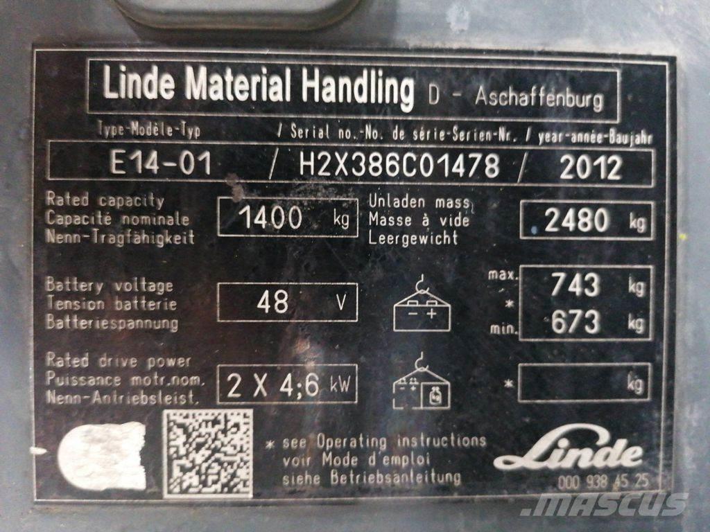 Linde E14-01 Електронавантажувачі