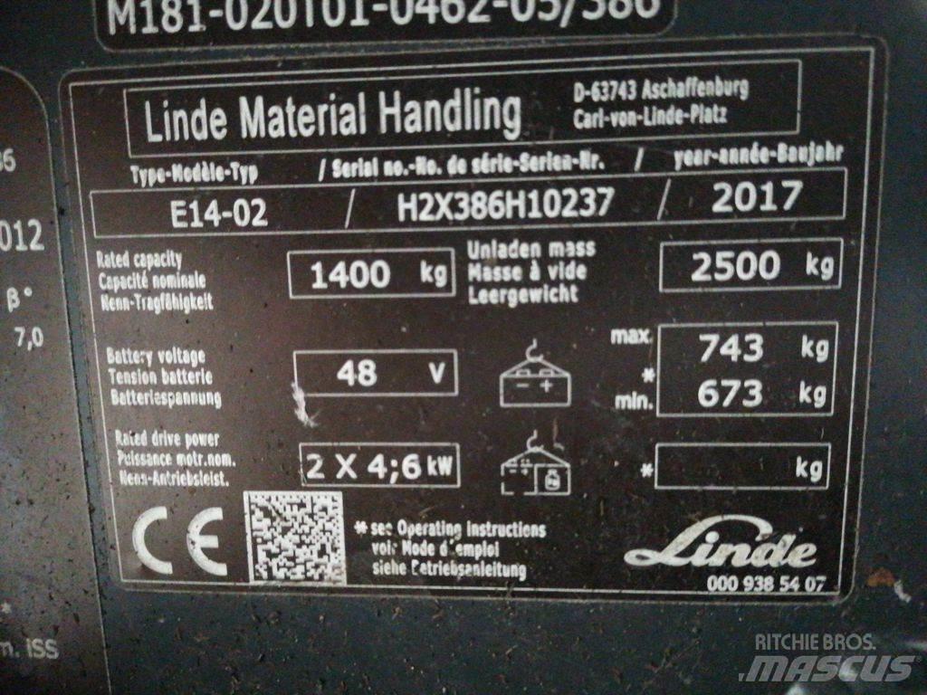 Linde E14-02 Електронавантажувачі