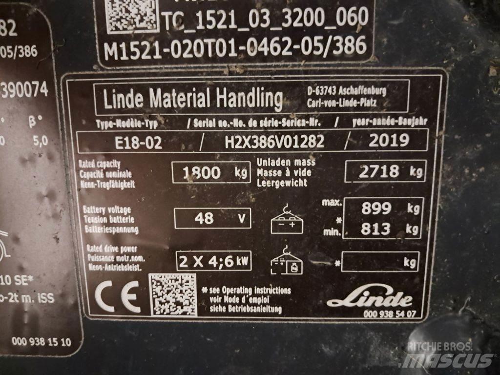 Linde E18-02 Електронавантажувачі