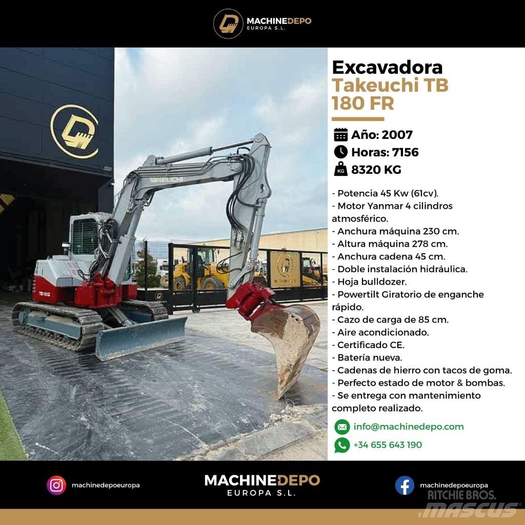 Takeuchi TB 180 FR Середні екскаватори 7т. - 12т.