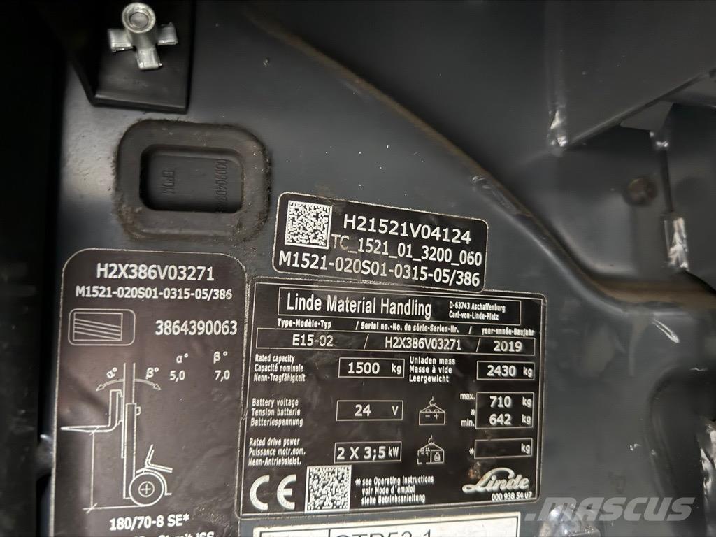 Linde E15 -02 Електронавантажувачі