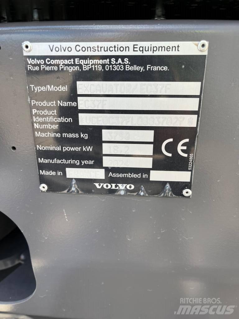 Volvo EC37F Міні-екскаватори < 7т