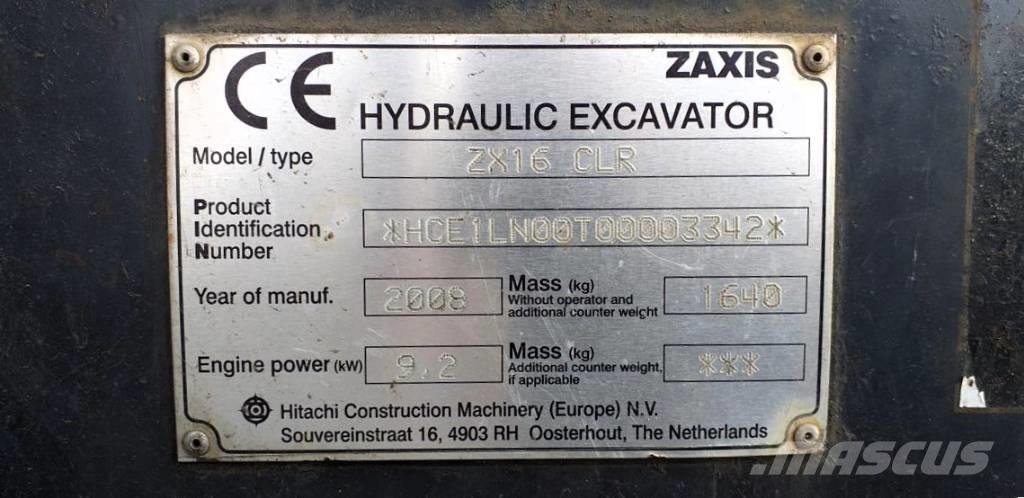 Hitachi ZX 16 CLR Міні-екскаватори < 7т