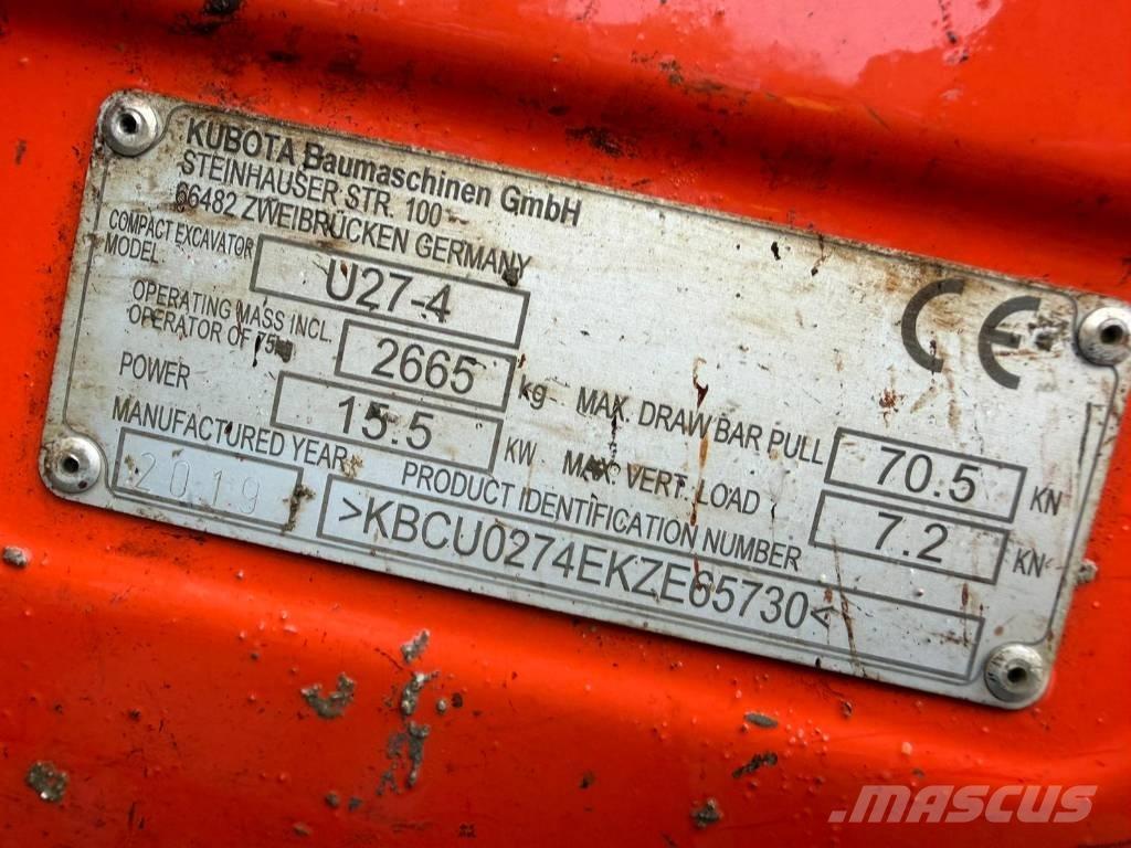 Kubota U 27-4 Міні-екскаватори < 7т