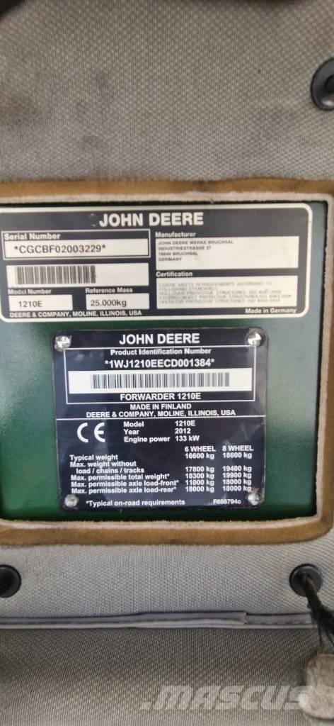 John Deere 1210 E Форвардери