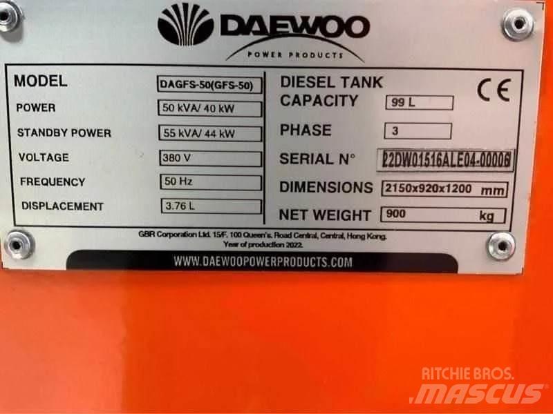 Daewoo DAGFS-50 Дизельні генератори