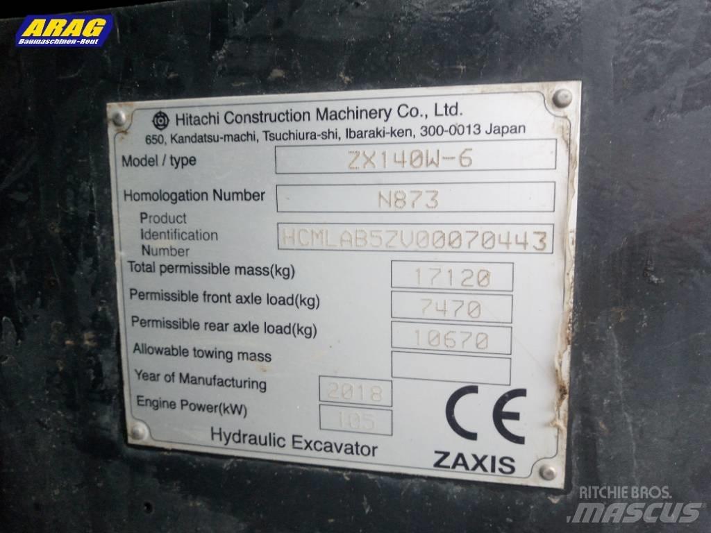 Hitachi ZX 140 W-6 Колісні екскаватори