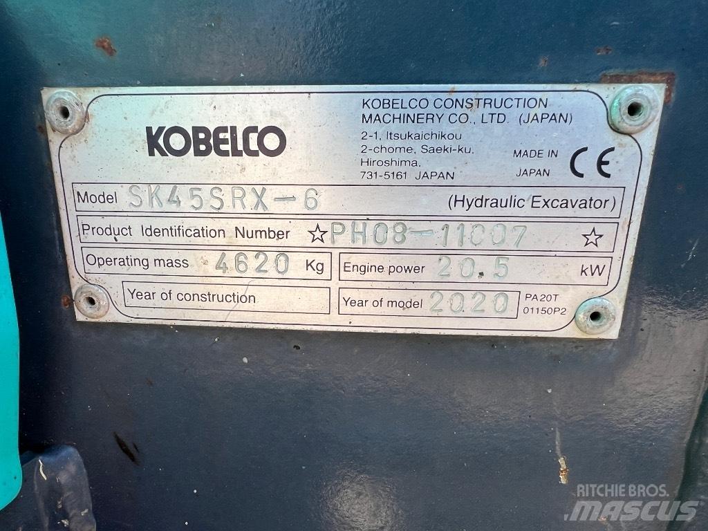 Kobelco SK 45 SRX-6 Міні-екскаватори < 7т