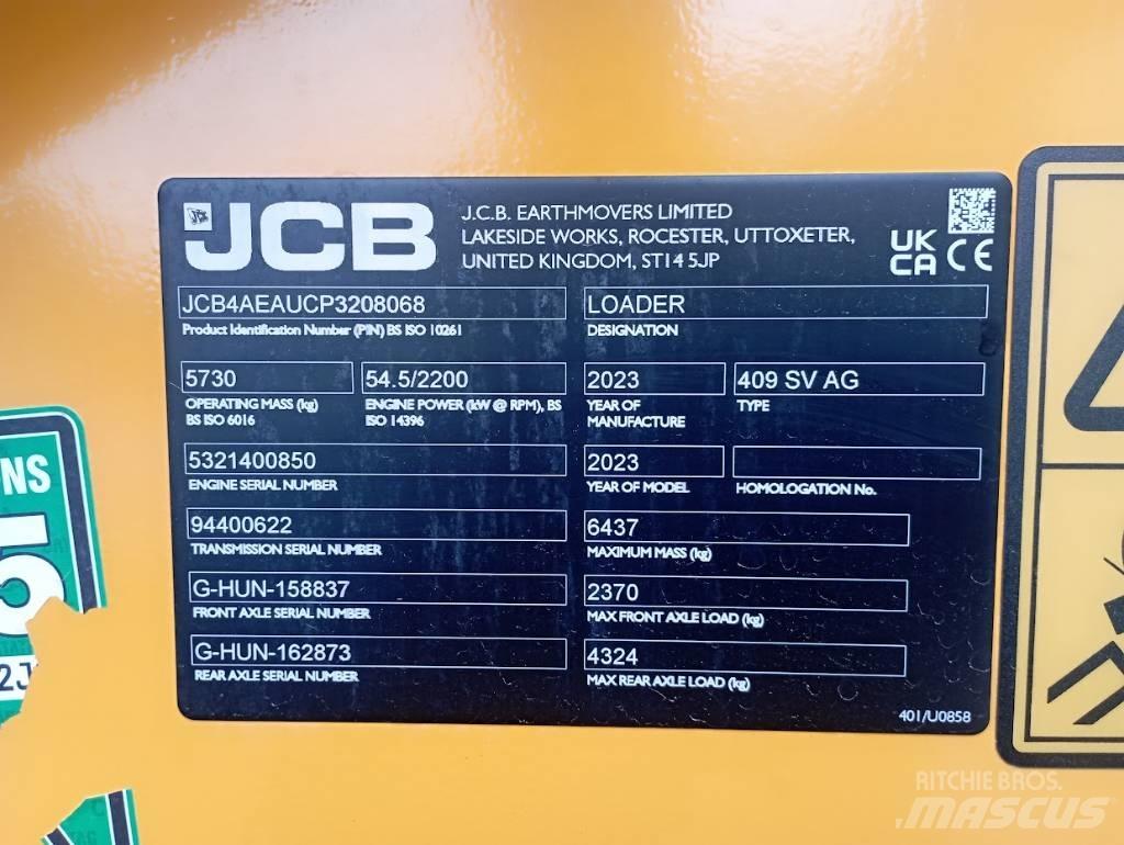 JCB 409 Фронтальні навантажувачі