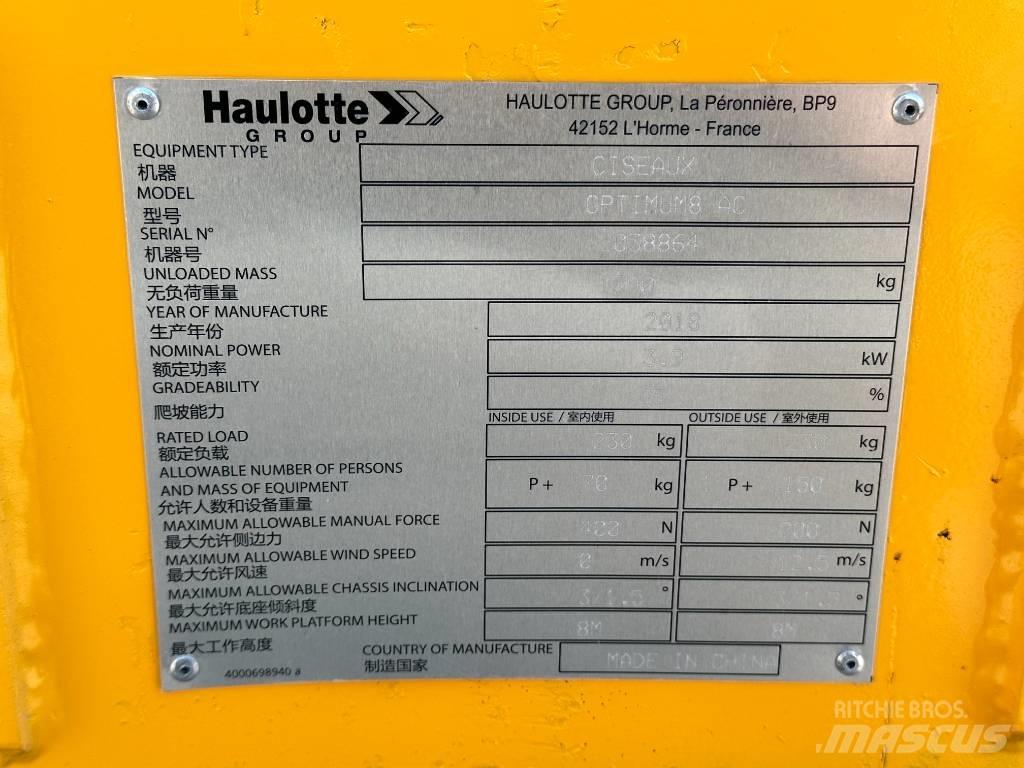 Haulotte OPTIMUM 8 Підйомники-ножиці