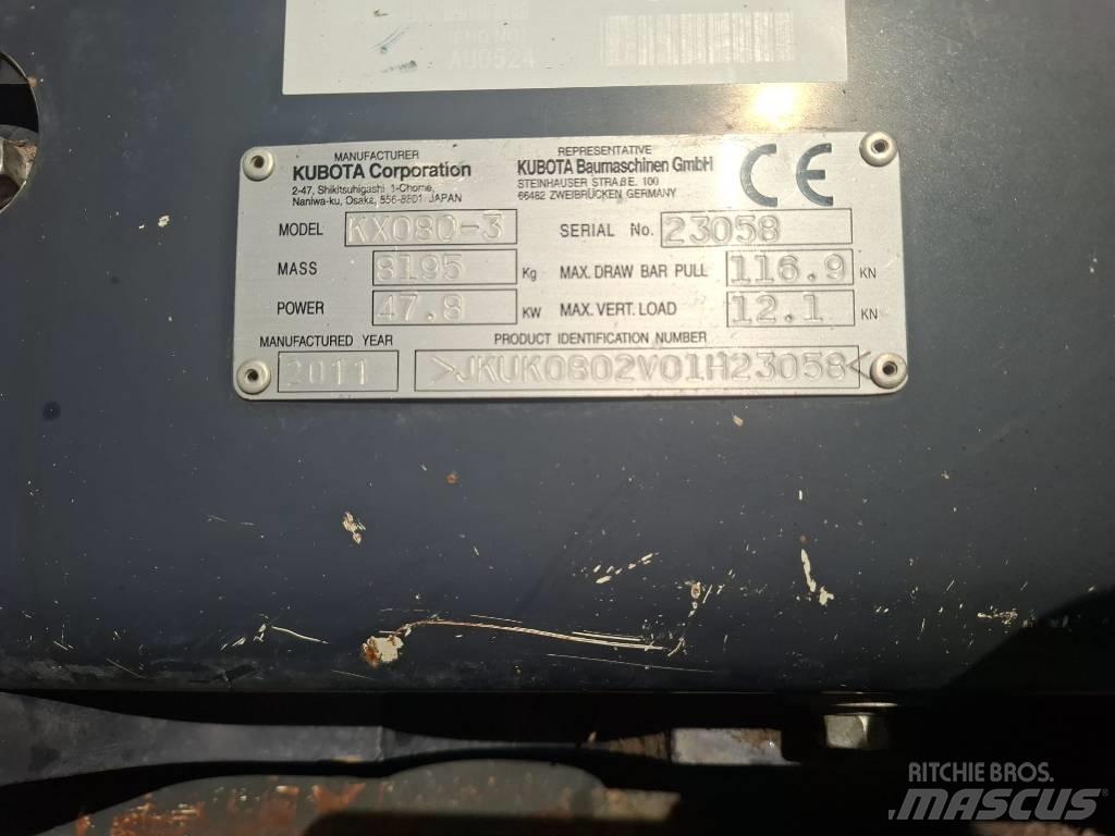 Kubota KX 080-3 Середні екскаватори 7т. - 12т.