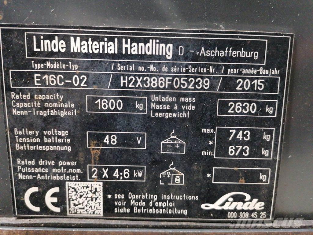 Linde E16C-02 Електронавантажувачі