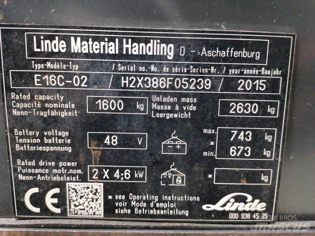 Linde E16C-02 Електронавантажувачі
