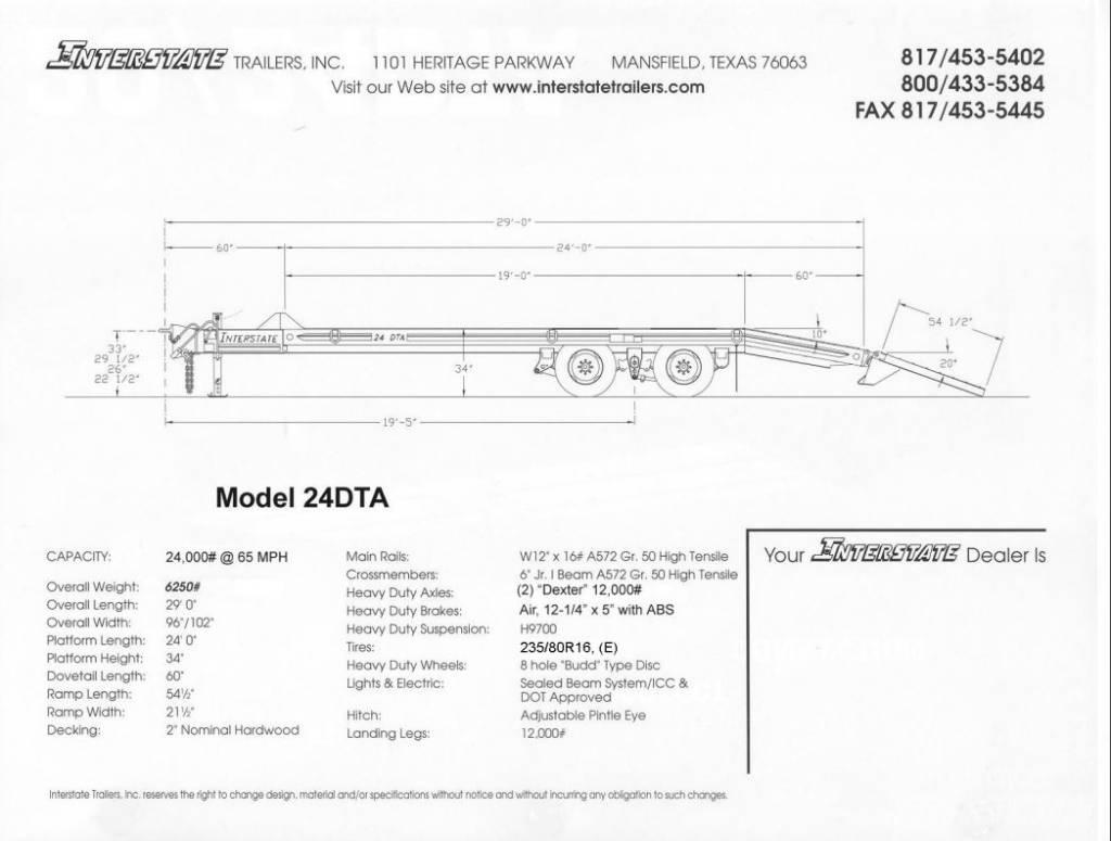 Interstate 24DTA Трейлери колесного транспортного засобу