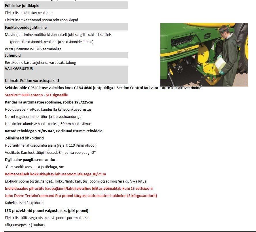 John Deere R 962i Причіпні обприскувачі