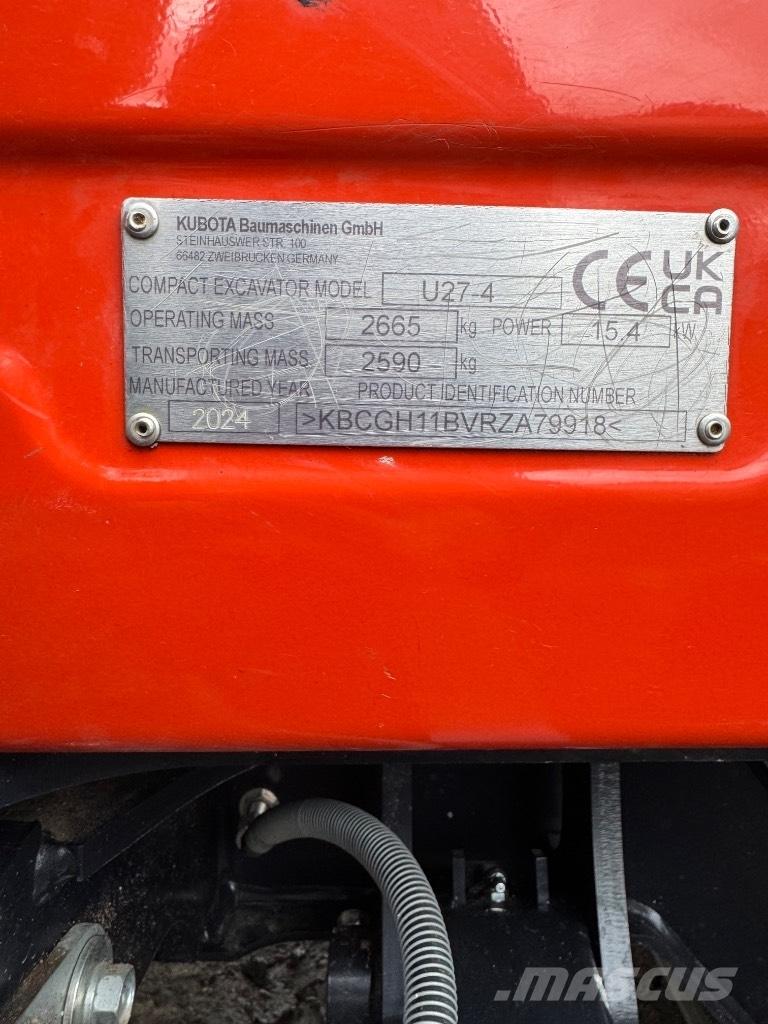 Kubota U 27-4 Міні-екскаватори < 7т